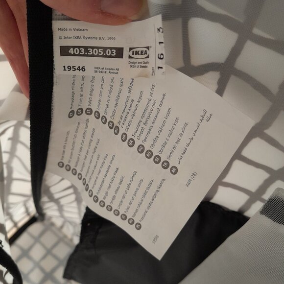 IKEA KNALLA Shopping bag on wheels, black white - Picture 11 of 16